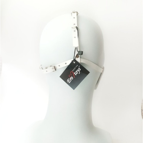 Маска Smile из натуральной кожи белая Erotoys Fetish line, Ero-223w