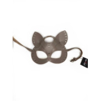 Маска Cat из натуральной кожи с люверсами бежевая Erotoys Fetish line, Ero-93br