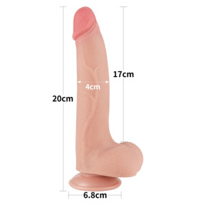 Реалистичный фаллоимитатор с эффектом двойной кожи Sliding-Skin Dual Layer Dong 20 см (иной угол)