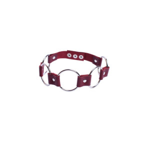 Бордовый чокер из натуральной кожи Erotoys Fetish line, Ero-20b (иной угол)