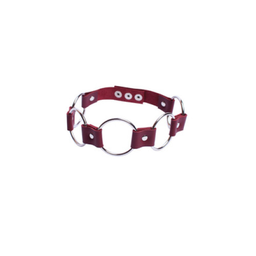 Бордовый чокер из натуральной кожи Erotoys Fetish line, Ero-20b