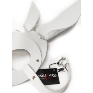 Маска Зайчика из натуральной кожи белая Erotoys Fetish line, Ero-81w (иной угол)