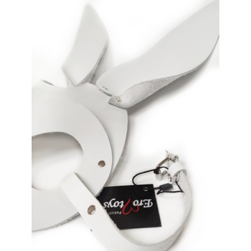 Маска Зайчика из натуральной кожи белая Erotoys Fetish line, Ero-81w