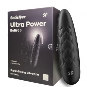 Перезаряжаемый мини-вибратор чёрный Ultra Power Bullet 5 Satisfyer