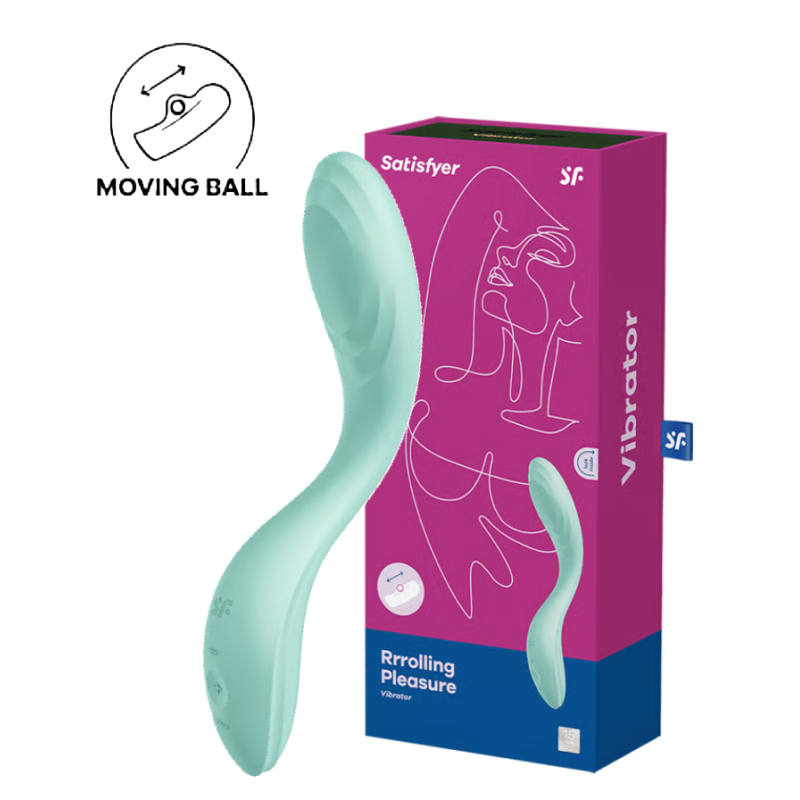 Вибратор для точки G с катающимся шариком мятный Rrrolling Pleasure Satisfyer