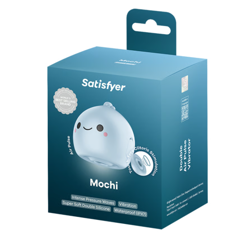 Бесконтактный вакуумно-волновой стимулятор клитора синий Mochi Satisfyer