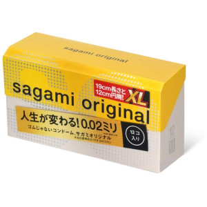 Полиуретановые презервативы увеличенного размера Sagami Original 0,02 Extra Large XL-size (12 шт) (иной угол)