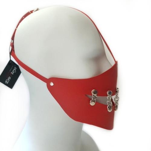 Маска Smile из экокожи красная Erotoys Fetish line, Ero-229r