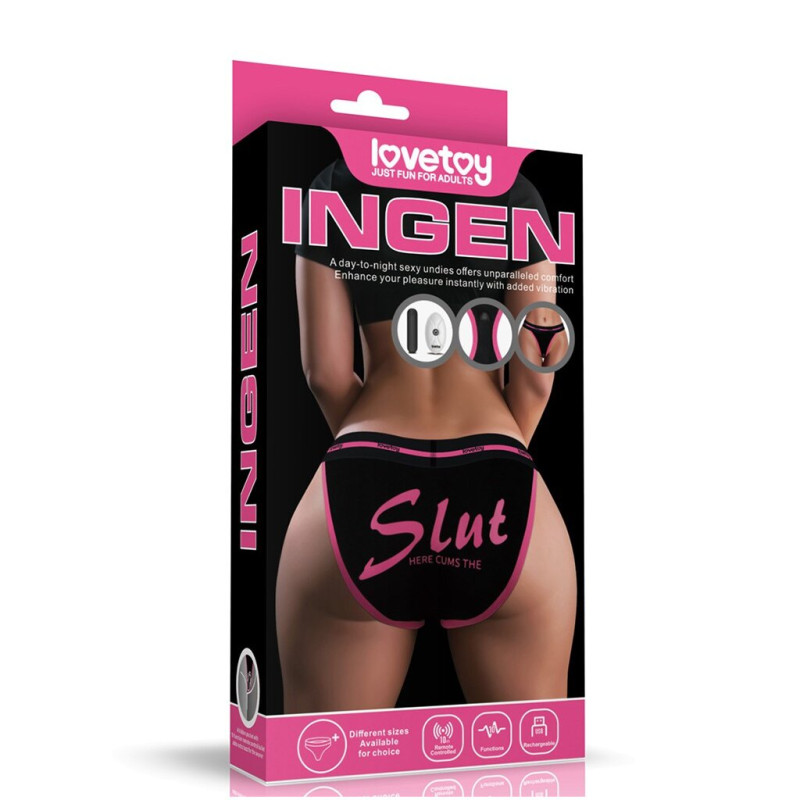 Трусики Slut XL/XXL с вибропулей и беспроводным пультом управления Ingen Vibrating Panties