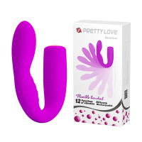 Гибкий вибратор для точки G и клитора Pretty Love Quinrion фиолетовый