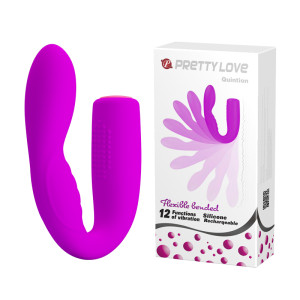 Гибкий вибратор для точки G и клитора Pretty Love Quinrion фиолетовый