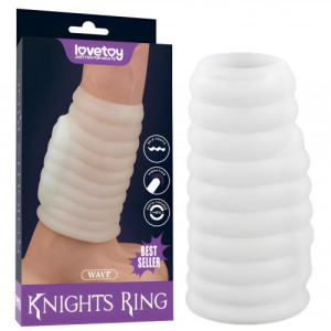 Рельефная вибронасадка на пенис Vibrating Wave Knights Ring