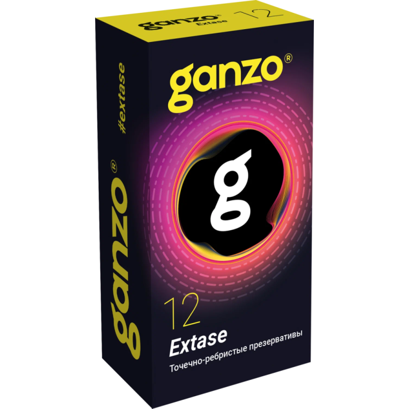 Точечно-ребристые презервативы GANZO Extase 12шт