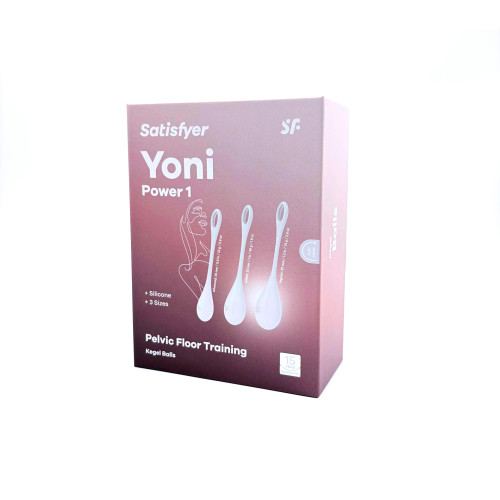 Вагинальные шарики белые Yoni Power 1 Kegel Balls Satisfyer (3 шт)