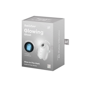 Вакуум-волновой бесконтактный стимулятор клитора белый Glowing Ghost Satisfyer (иной угол)