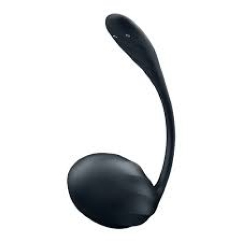 Вагинально-клиторальный смарт-стимулятор для ношения черный Ribbed Petal Satisfyer