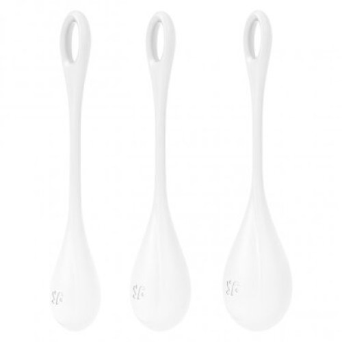 Вагинальные шарики белые Yoni Power 1 Kegel Balls Satisfyer (3 шт)