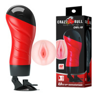 Мастурбатор вагина в колбе на присоске с вибрацией Crazy Bull Delia
