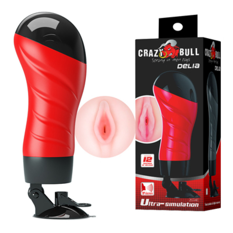 Мастурбатор вагина в колбе на присоске с вибрацией Crazy Bull Delia