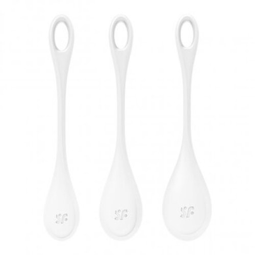 Вагинальные шарики белые Yoni Power 1 Kegel Balls Satisfyer (3 шт)