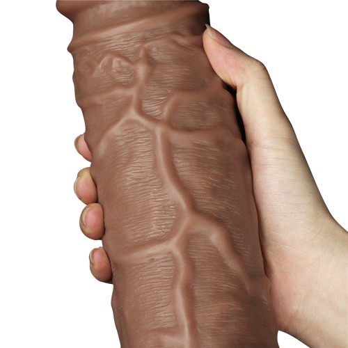 Большой вибратор-мулат на присоске Lovetoy Realistic Chubby Vibrating Dildo 27 см