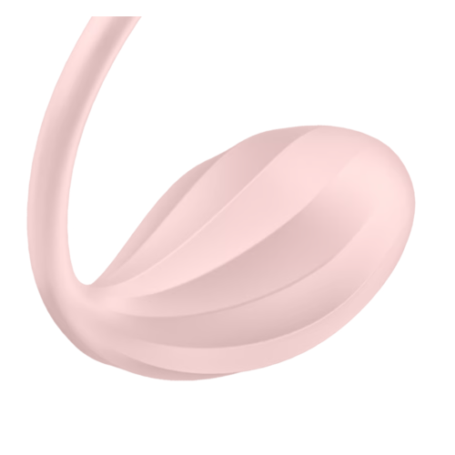 Вагинально-клиторальный смарт-стимулятор для ношения розовый Ribbed Petal Satisfyer