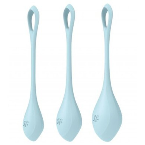 Вагинальные шарики голубые Yoni Power 2 Kegel Balls Satisfyer (3 шт)