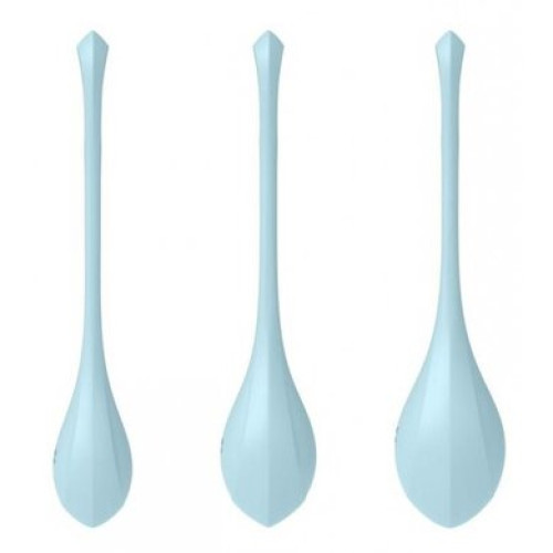 Вагинальные шарики голубые Yoni Power 2 Kegel Balls Satisfyer (3 шт)