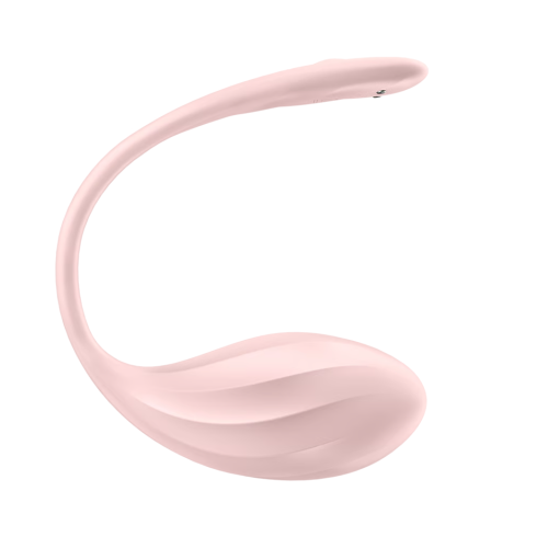 Вагинально-клиторальный смарт-стимулятор для ношения розовый Ribbed Petal Satisfyer