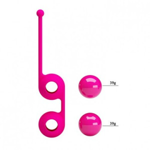 Вагинальные шарики со смещённым центром тяжести Pretty Love Kegel Tighten Up III розовые (иной угол)
