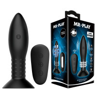 Анальная пробка с вращающимися бусинами и пультом управления Mr Play Baile