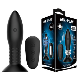 Анальная пробка с вращающимися бусинами и пультом управления Mr Play Baile