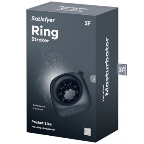 Мастурбатор с вибрацией черный Ring Stroker Satisfyer