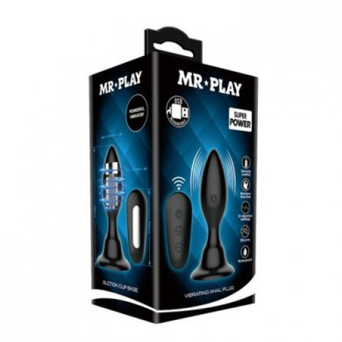 Анальная пробка с вибрацией, беспроводным пультом и основанием-присоской MR PLAY