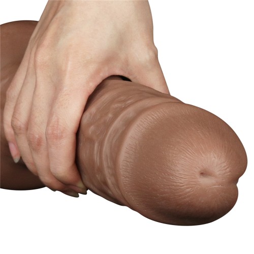 Большой вибратор-мулат на присоске Lovetoy Realistic Chubby Vibrating Dildo 27 см