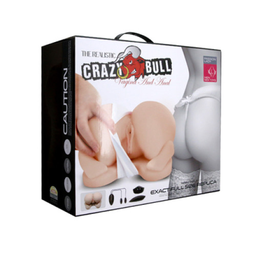 Мастурбатор вагина и попка с двойным виброяйцом Crazy Bull