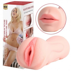 Мастурбатор вагина и ротик с зубками Vagina-Oral sex with teeth