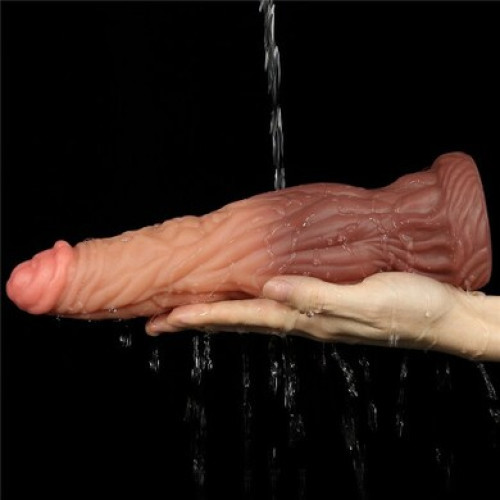 Фаллоимитатор на присоске с ярко выраженным рельефом Lovetoy Silicone Cock 25 см