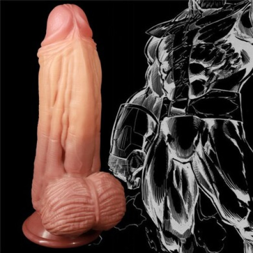 Фаллос-гигант на присоске с рельефным стволом Lovetoy Nature Cock King Sized 25 см
