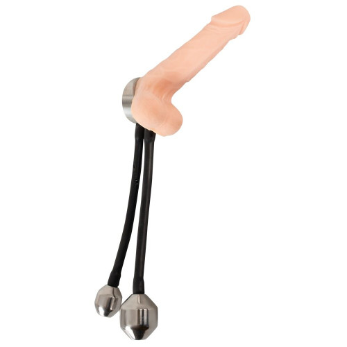 Эрекционное кольцо с металлическими грузиками Cock ring & Ass plugs
