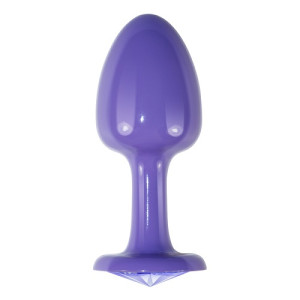Фиолетовая анальная пробка с фиолетовым кристаллом Rosebud Purple (иной угол)