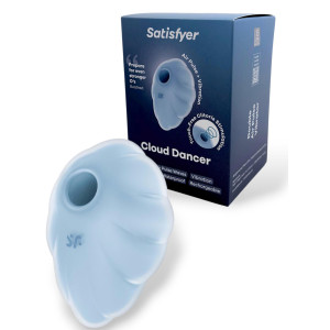 Вакуумно-волновой стимулятор с вибрацией голубой Cloud Dancer Satisfyer