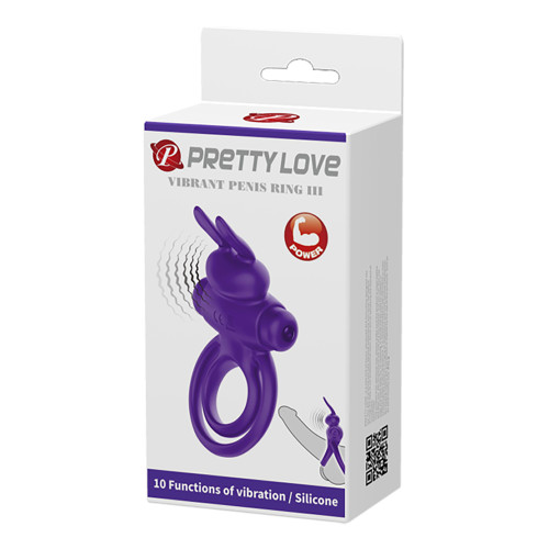 Эрекционное виброкольцо Pretty Love Penis Ring 3 Фиолетовое