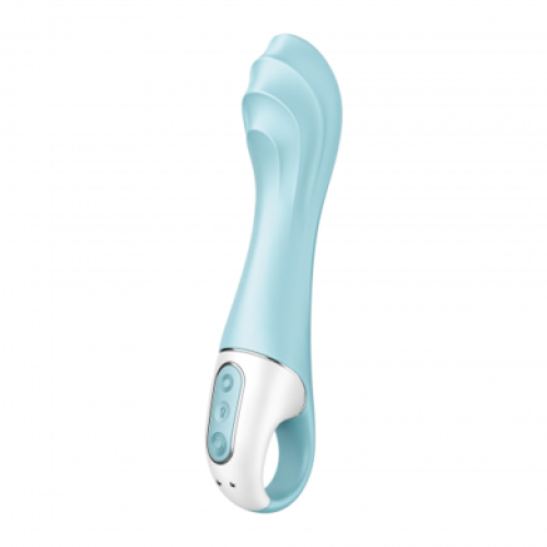 Расширяющийся смарт-вибратор с рельефной головкой голубой Air Pump Vibrator 5+ Satisfyer