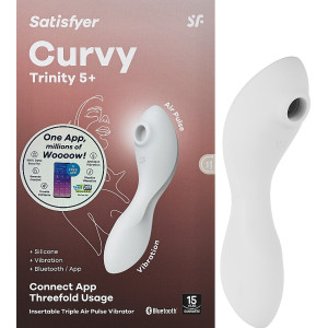 Вакуумный вибростимулятор для клитора и точки G белый Curvy Trinity 5 Satisfyer