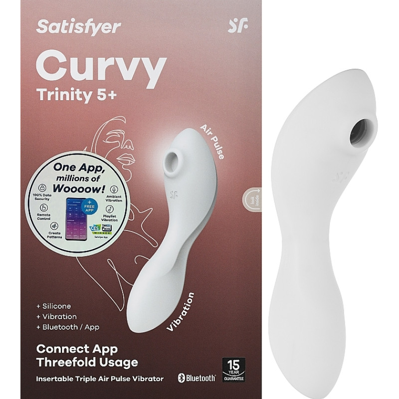 Вакуумный вибростимулятор для клитора и точки G белый Curvy Trinity 5 Satisfyer