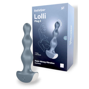 Анальная виброёлочка серая Lolli-Plug 2 Satisfyer