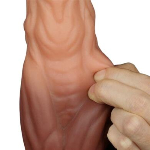 Фаллоимитатор на присоске с ярко выраженным рельефом Lovetoy Silicone Cock 25 см
