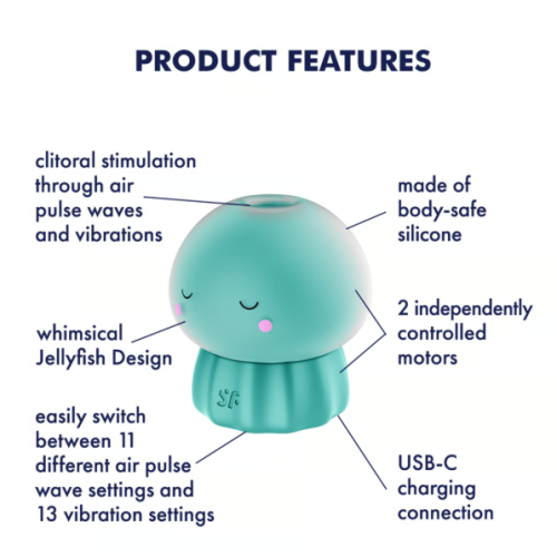 Вакуумный стимулятор клитора бирюзовый Jelly-cious Satisfyer