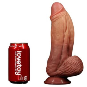 Фаллос-гигант на присоске с рельефным стволом Lovetoy Nature Cock King Sized 25 см